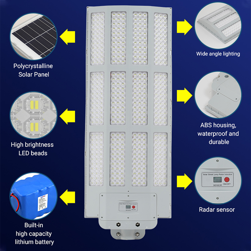 Waterproof Large 1000w 1200w 1500w Led Solar Street Light 