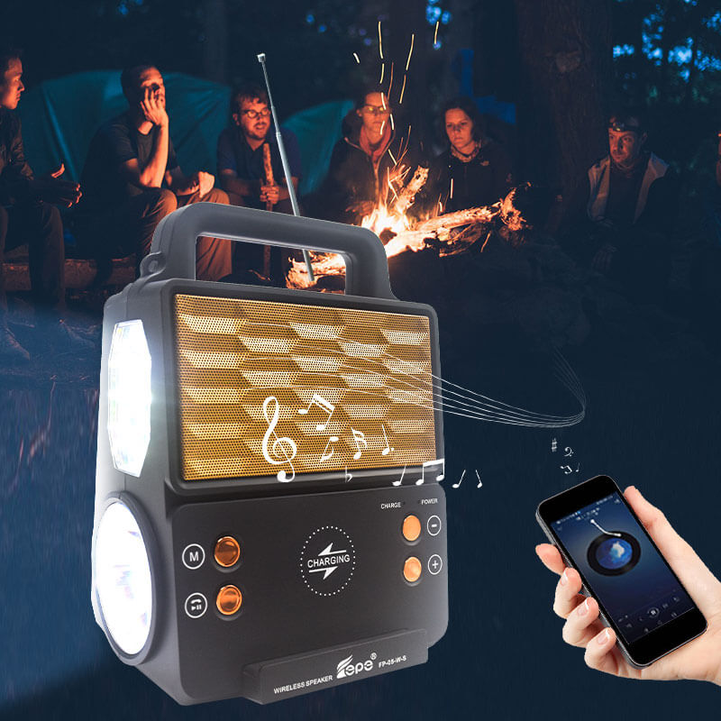 Portable Solar FM Radio Outdoor Bluetooth ລໍາໂພງແສງຕາເວັນ 