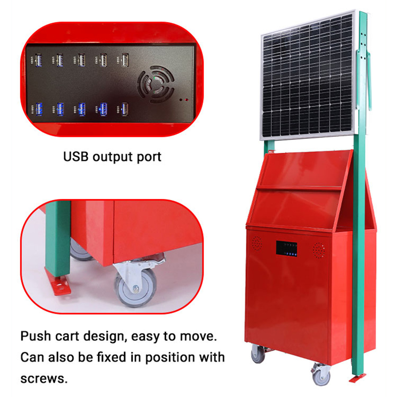 Portable Solar Charging Kiosk Power Bank Solar Cell Phone Charging Kiosk