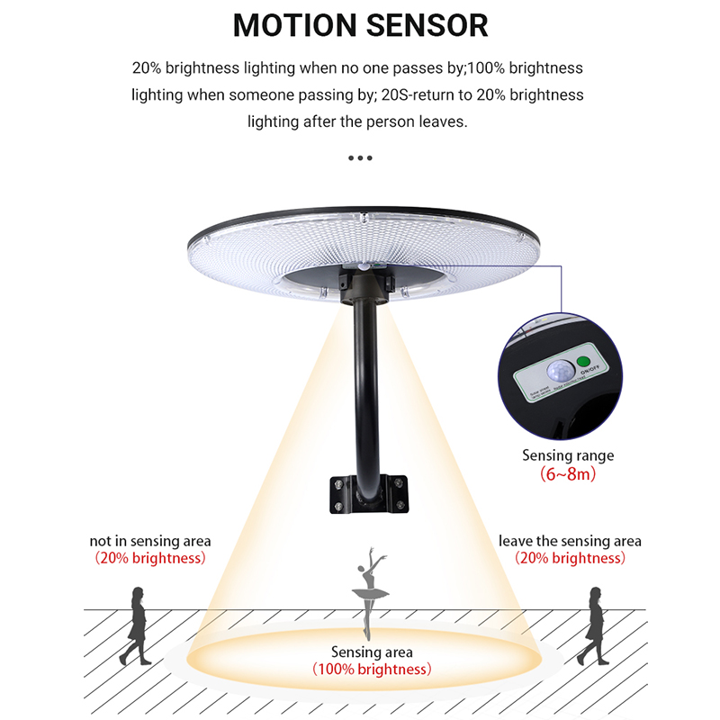 Waterproof Ufo Solar Garden Lights Outdoor 600w 800w Solar Powered Street Lights