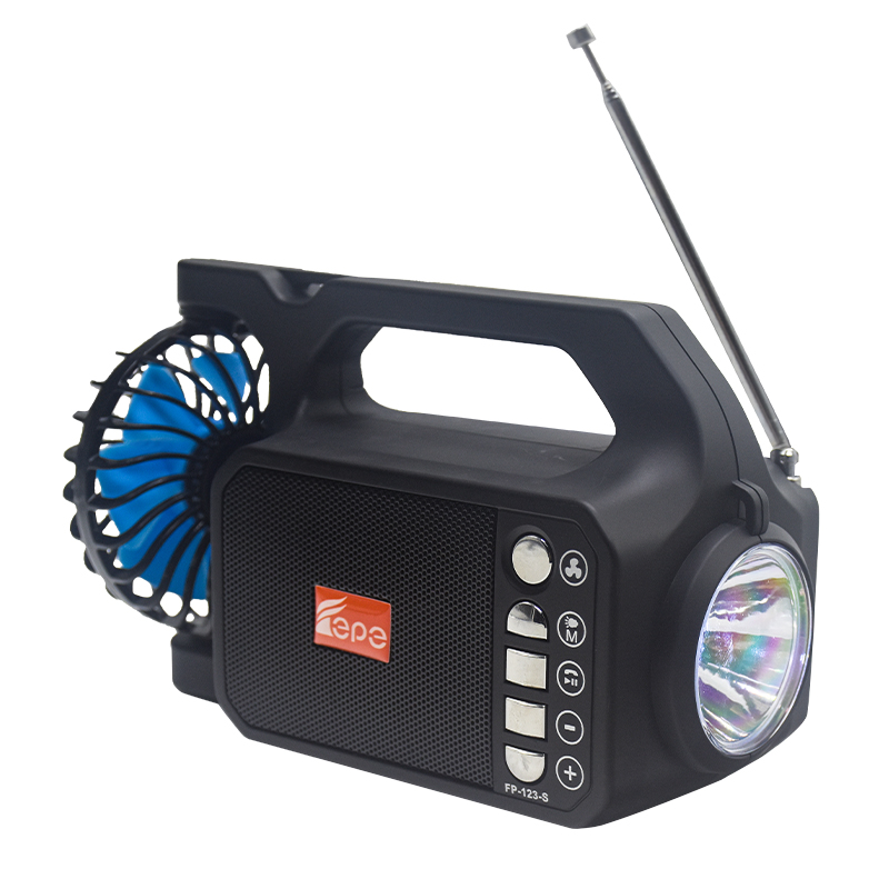 FM Radio Bluetooth Portable ລຳໂພງທີ່ໃຊ້ພະລັງງານແສງອາທິດ