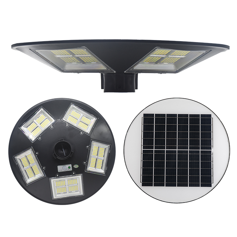  Round UFO 300W Led Solar Street Light ສໍາລັບສວນ, ເດີ່ນ, ເສັ້ນທາງ, ບ່ອນຈອດລົດ