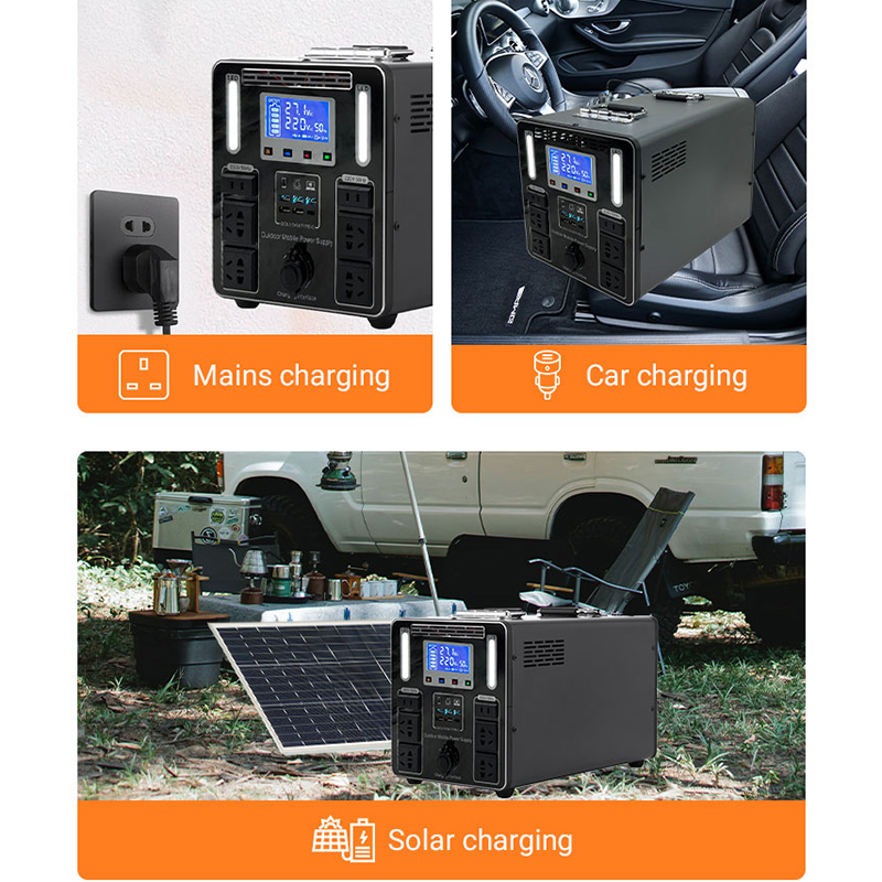 1500W Solar Generator Backup Lithium Battery Portable Power Station for Outdoor Camping Travel Hunting Emergency