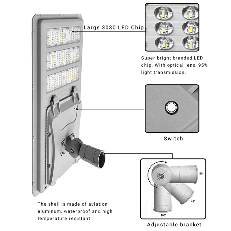 Adjustable Angle Solar Street lamps Outdoor Waterproof Aluminum Solar Street Light 