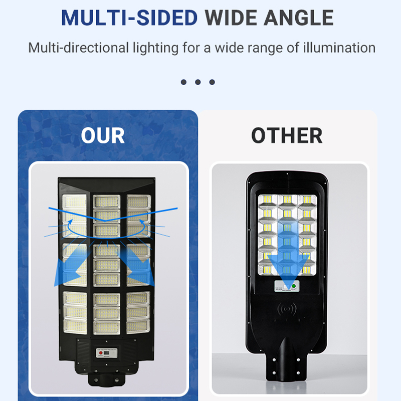 ເຊັນເຊີການເຄື່ອນໄຫວ 100w 200w 300w All in One Led Solar Street Light