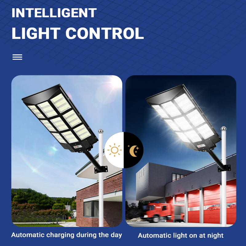 High Lumen Solar Street Lamp Motion Sensor 100w 200w 300w All in One Led Solar Street Light