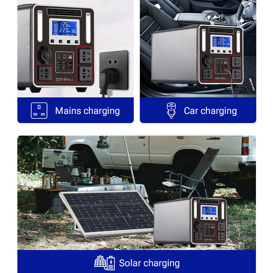  Portable Solar Generator ສະຖານີພະລັງງານສໍາລັບການ camping, ເຮືອນ, ການເດີນທາງ, ພາຍໃນແລະນອກ 